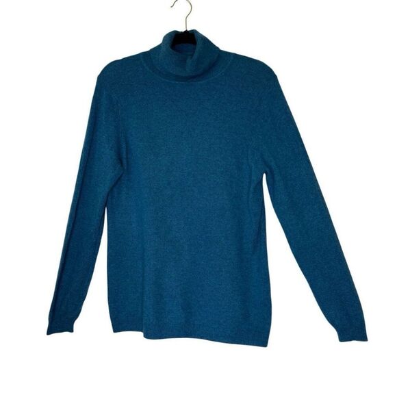 Charter Club Luxury Deep Teal Cashmere Turtleneck Swtr Sz XL Old Money, Preppy - Picture 1 of 9